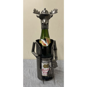 Pronto Innovations Metal Wine Holder Moose Hunter Bottle Caddy FS Bnfts Charity